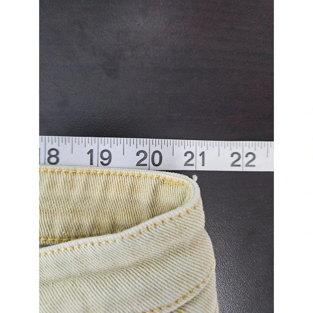 STS Blue Aubrey Mid Rise Yellow Raw Hem Shorts 35 Stretch‎ Denim